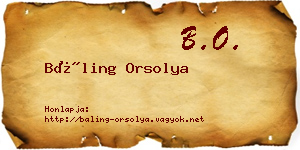 Báling Orsolya névjegykártya